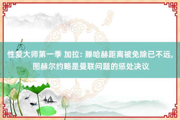 性爱大师第一季 加拉: 滕哈赫距离被免除已不远， 图赫尔约略是曼联问题的惩处决议