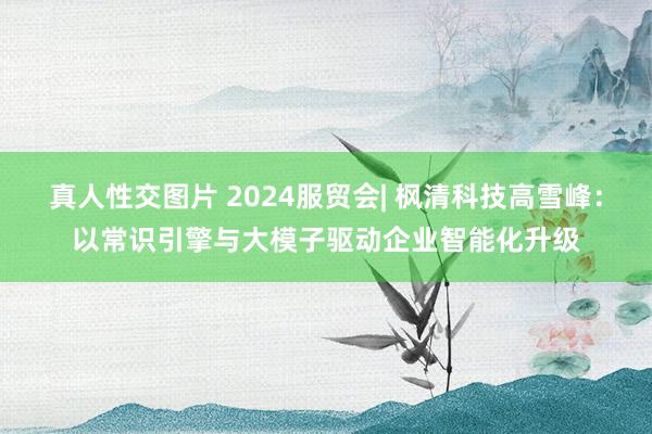 真人性交图片 2024服贸会| 枫清科技高雪峰：以常识引擎与大模子驱动企业智能化升级