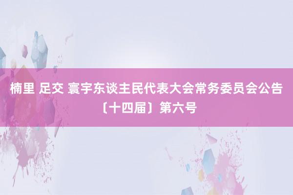 楠里 足交 寰宇东谈主民代表大会常务委员会公告〔十四届〕第六号