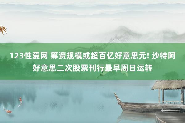 123性爱网 筹资规模或超百亿好意思元! 沙特阿好意思二次股票刊行最早周日运转