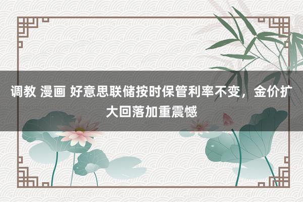 调教 漫画 好意思联储按时保管利率不变，金价扩大回落加重震憾