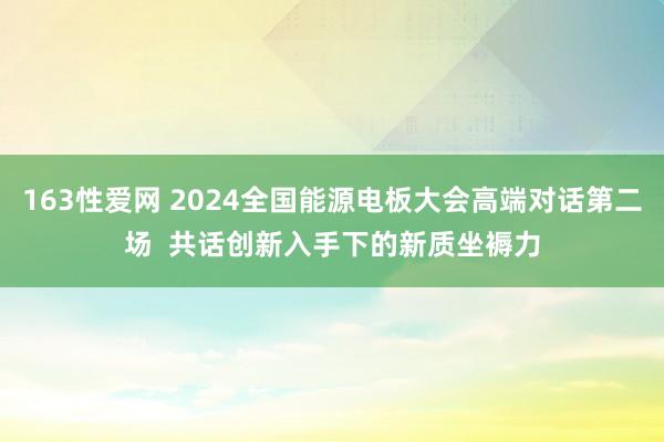 163性爱网 2024全国能源电板大会高端对话第二场  共话创新入手下的新质坐褥力