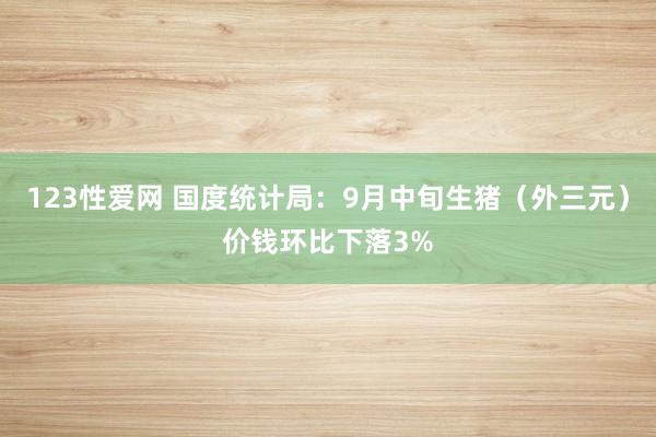 123性爱网 国度统计局：9月中旬生猪（外三元）价钱环比下落3%