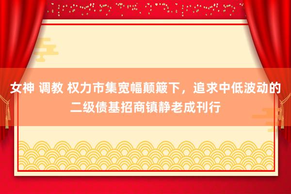 女神 调教 权力市集宽幅颠簸下，追求中低波动的二级债基招商镇静老成刊行