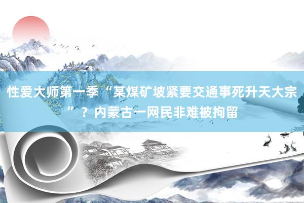 性爱大师第一季 “某煤矿坡紧要交通事死升天大宗” ？内蒙古一网民非难被拘留