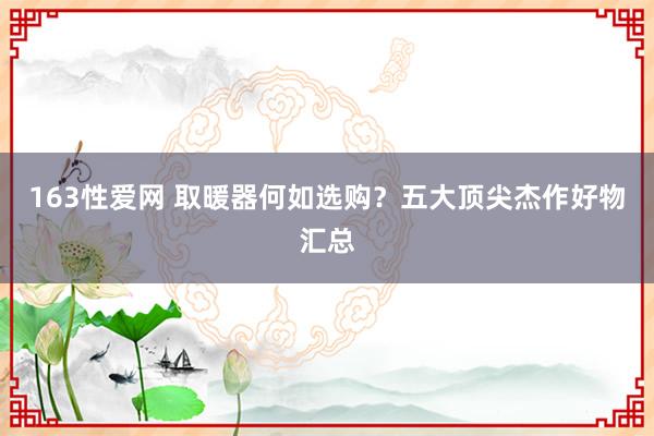 163性爱网 取暖器何如选购？五大顶尖杰作好物汇总