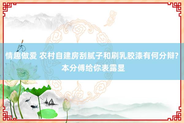 情趣做爱 农村自建房刮腻子和刷乳胶漆有何分辩? 本分傅给你表露显