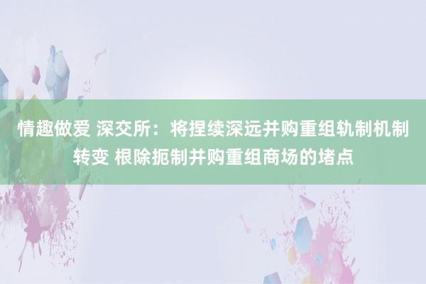 情趣做爱 深交所：将捏续深远并购重组轨制机制转变 根除扼制并购重组商场的堵点