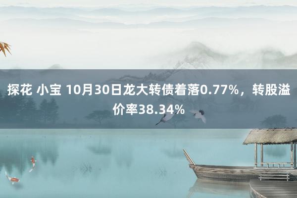 探花 小宝 10月30日龙大转债着落0.77%，转股溢价率38.34%