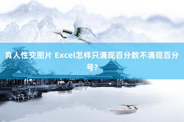 真人性交图片 Excel怎样只涌现百分数不涌现百分号?