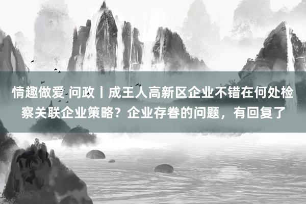 情趣做爱 问政丨成王人高新区企业不错在何处检察关联企业策略？企业存眷的问题，有回复了