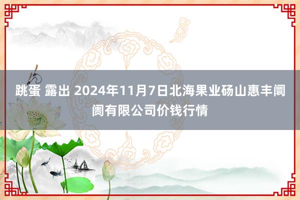 跳蛋 露出 2024年11月7日北海果业砀山惠丰阛阓有限公司价钱行情