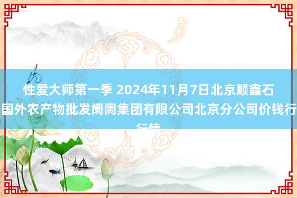 性爱大师第一季 2024年11月7日北京顺鑫石门国外农产物批发阛阓集团有限公司北