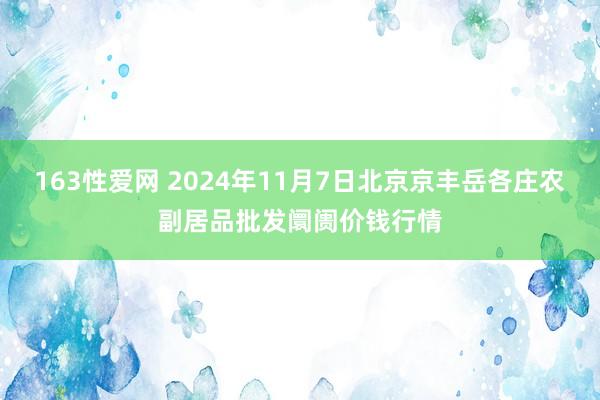 163性爱网 2024年11月7日北京京丰岳各庄农副居品批发阛阓价钱行情