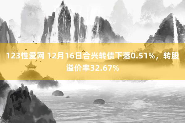 123性爱网 12月16日合兴转债下落0.51%，转股溢价率32.67%